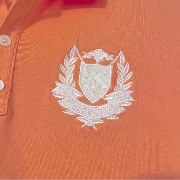 Ralph Lauren Golf Women’s Crest Embroidered Polo Shirt Orange Size‎ Large - Picture 6 of 7